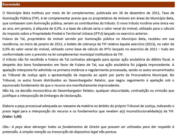 Candidatos Questionam Enunciado De Peca De Direito Tributario Do