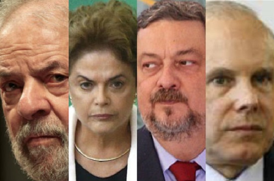 Resultado de imagem para Lula, Dilma, Palocci, Mantega e Vaccari